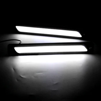 

Car Light LED White DRL Power Daytime Universal Running Brake Backup Strip Side Plate Fog Lamp Parking Bright