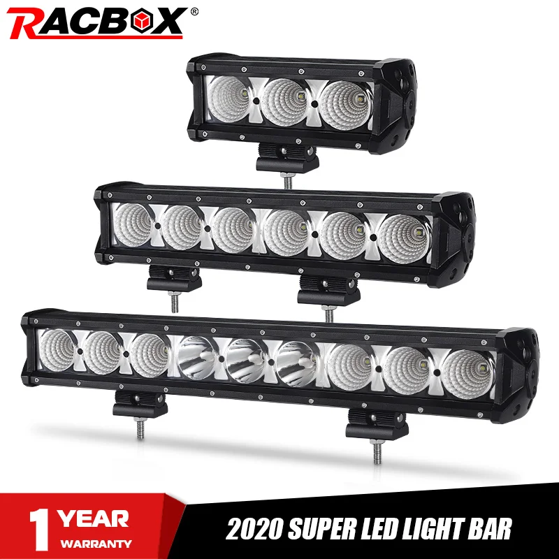 RACBOX 40 34 27 20 14 8 дюймов Однорядный светодиодный рабочий светильник для