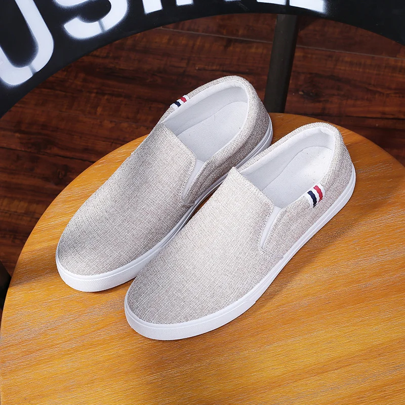 

White sneakers men's casual canvas shoes simple breathable outdoor driving shoes comfortable lightweight flat fisherman shoes