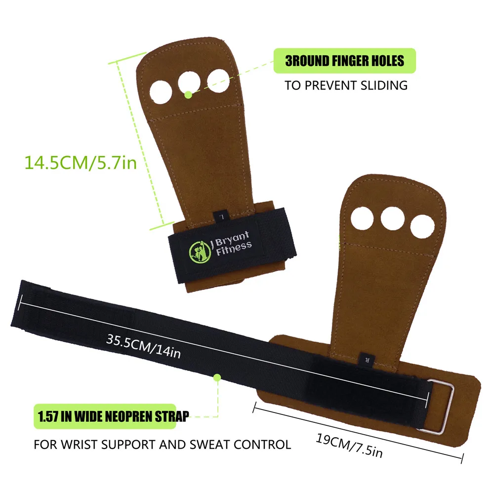  Leather Gymnastics Crossfit Hand Grips Palm Protection and Wrist Support for Home Gym Kettlebell Pu