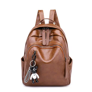 

2020 new Korean solid soft leather double shoulder women's bag fashionable, elegant simple and multi-functional mini travel bag