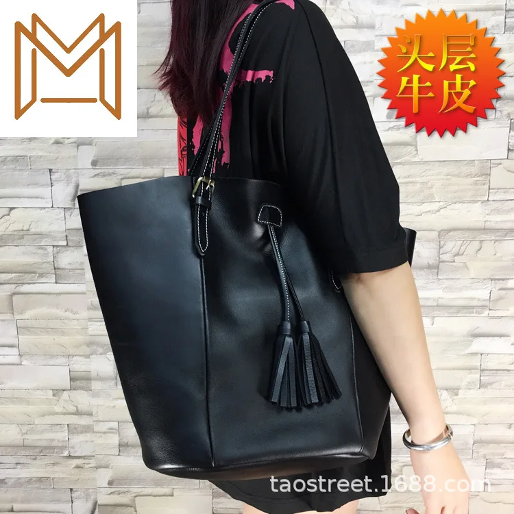

Genuine Leather Woman Package Head Layer Cowhide Manual Single Shoulder Bag Concise Capacity Support Special
