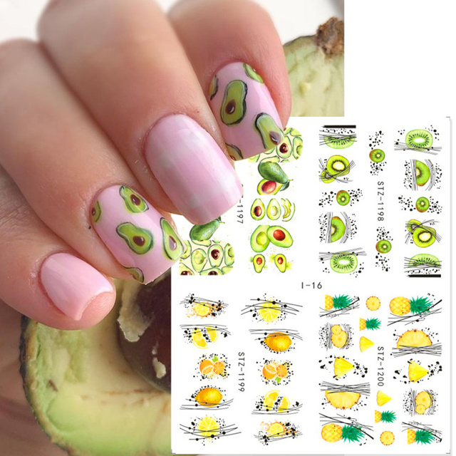 Leaf Vine Stickers For Nails Fashion Purple Flowers Water Sliders Butterfly Geometry Nail Art Decals Set LASTZ888-STZ891