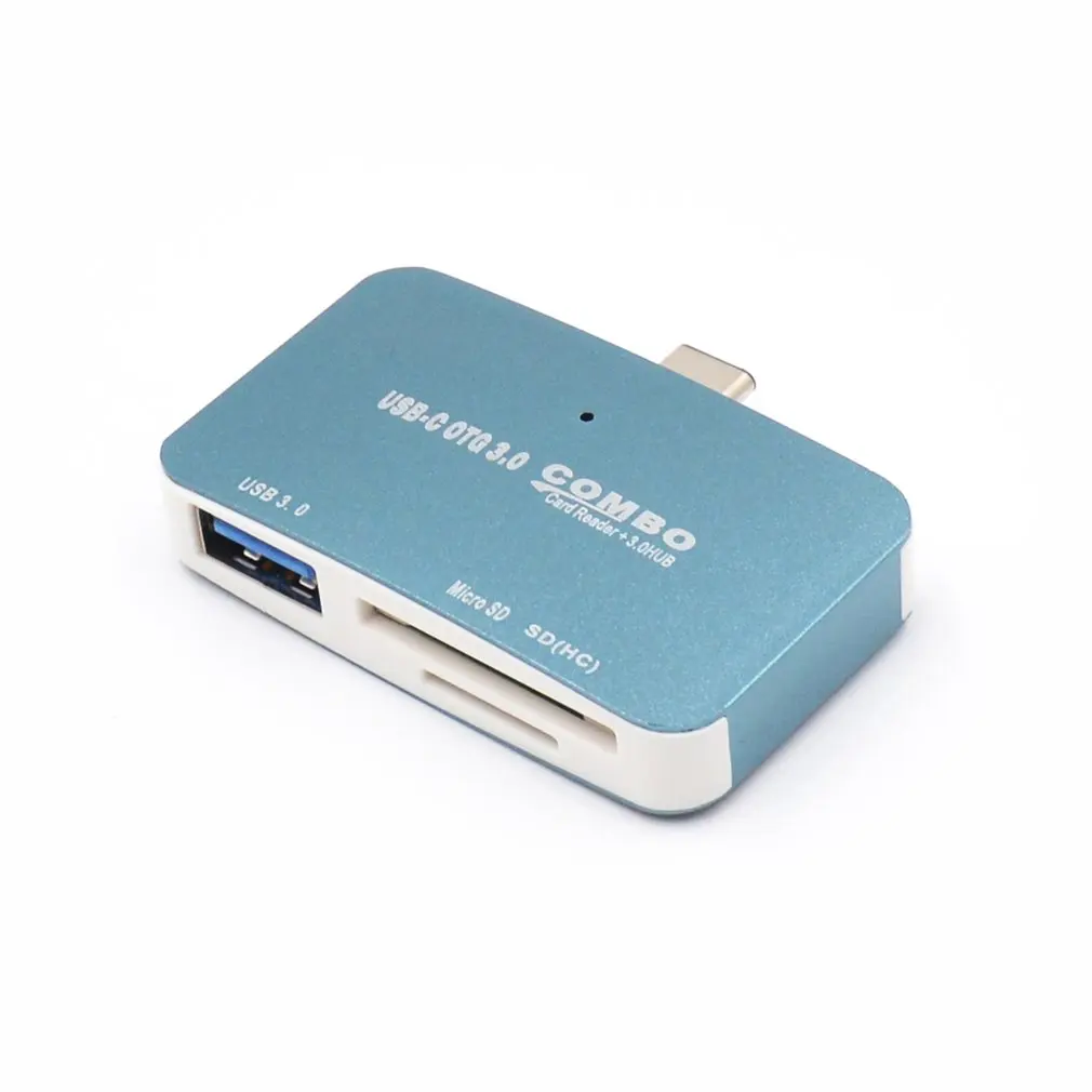 Синий Кард-ридер type-C Все в одном SD/Micro SD Compact Flash смарт-карта памяти адаптер type C OTG SD кард-ридер - Цвет: Синий