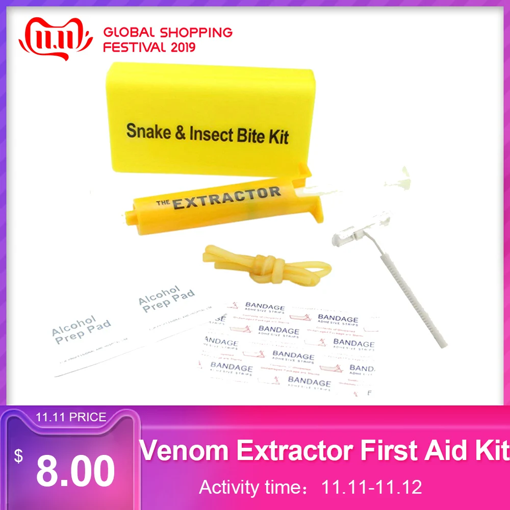 

Venom Extractor First Aid Kit Vipers Bees Biting Venom Vacuum Extractor Pump For Outdoor Survival Rescue Emergency Safety Tool