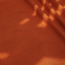 Высокое качество вискоза тиссу малиновый гингко лист Темный жаккард лоскутное высокого класса платье DIY cheongsam ткань