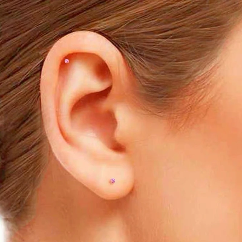 925 Sterling Silver Tiny 2mm Peridot Crystal Round Kids Girl Women Stud Earrings 