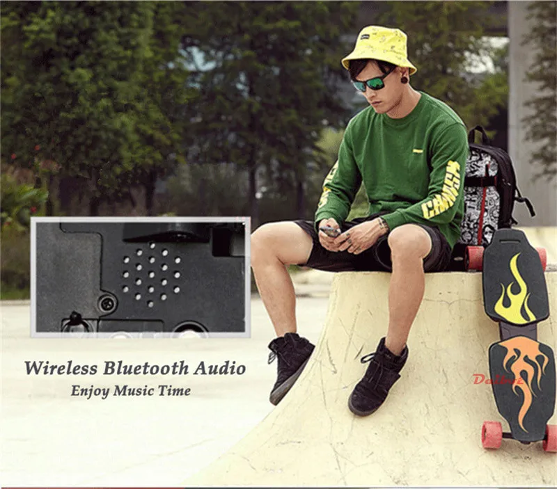 Daibot Foldable Electric Scooter 4 Wheel Electric Scooters Dual Motor 500W With Bluetooth Speaker Electric Skateboard Longboard  (29)
