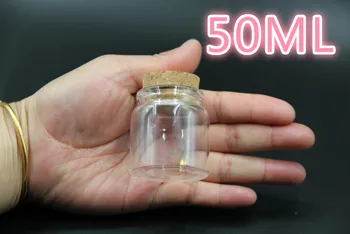 

24PCS 47*50mm 50ml Glass Bottles Vials Glass Jars With Lid Cork Stopper For DIY Craft Jar Bottle Wedding Home Decor -Transparent