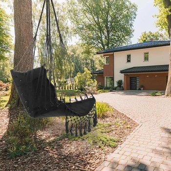

Nordic Style White Hammock Outdoor Indoor Garden Dormitory Bedroom Hanging Chair For Child Adult Swinging Single Safety Hammock