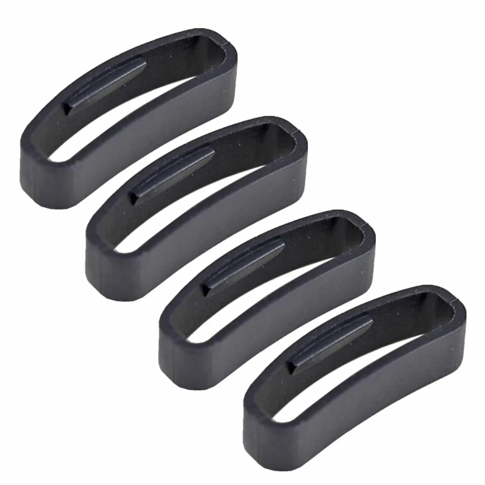 Black Annular Silicone Rubber Replacement Watch Band Keeper Holder Retainer Loop Ring For Suunto