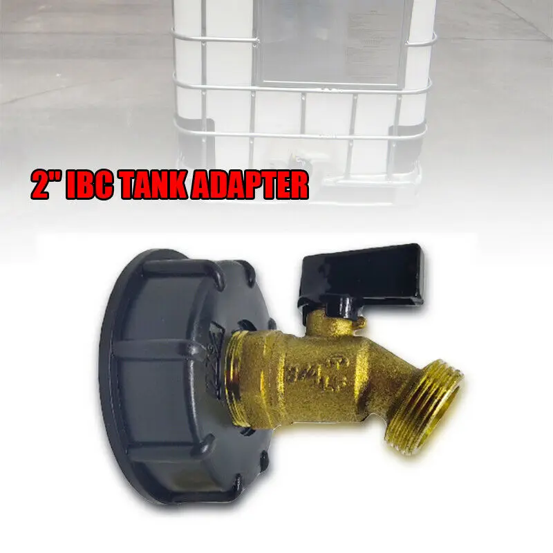 1* Черный IBC Tote бак адаптер 2 дюймов латунный шланг кран клапан разъем прочный