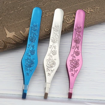 

1PC Hot Sale Eyebrow Tweezers Stainless Steel Slanted Flat Point Tip Hair Removal Professional Eye Brow Tweezers Cilp Beauty