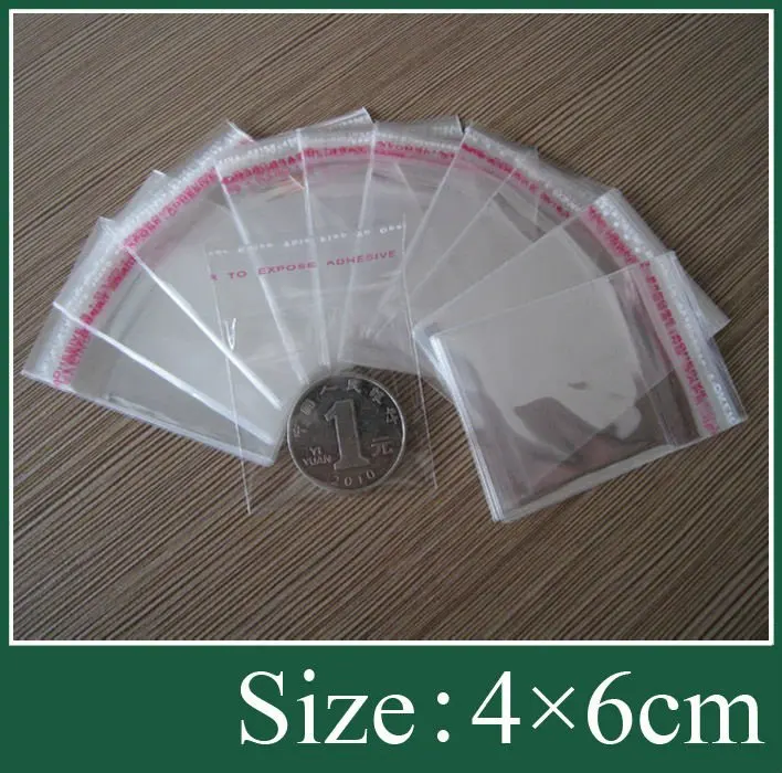 

Poly Bag in size 4x6cm in clear color with self-adhesive seal + Free shipping 2000pcs/lot