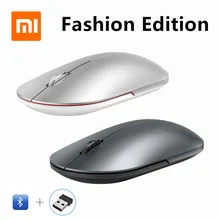 Xiaomi mi mouse sem fio moda mouses jogo de mouse bluetooth 1000dpi 2.4 ghz wifi ligação mouse óptico mini metal portátil mouse(China)