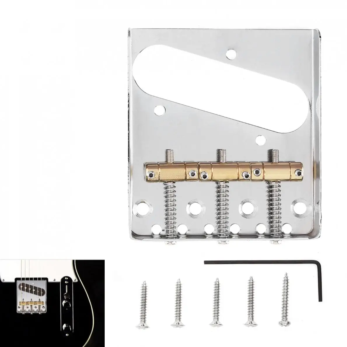 Electric Guitar Tailpiece 6 String Brass Single Coil Hole Electric