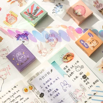 

30PCS Cute Cat Dogs Transparent Cartoon Stickers Kawaii Rabbit Decor Stationery Stickers For Kids Scrapbooking Diary Supplies