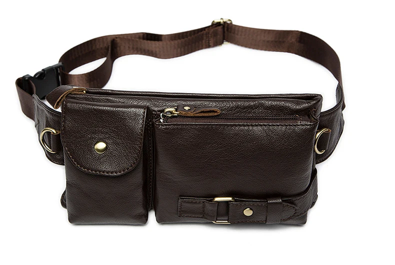 GO-LUCK брендовая Повседневная поясная сумка из натуральной кожи, мужская сумка через плечо, мужские сумки-мессенджеры из воловьей кожи для путешествий