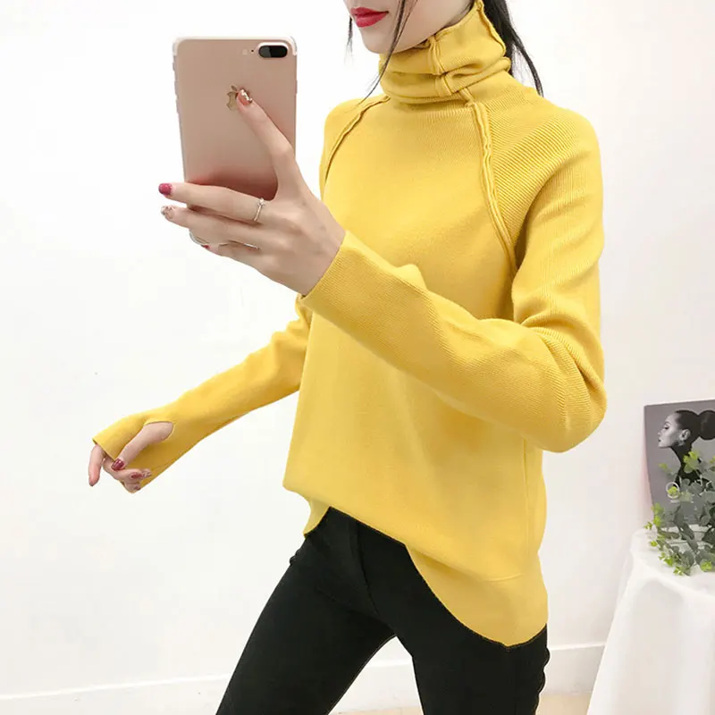 

Diwish Christmas Sweater Winter Clothes Cute Rainbow Turtleneck Sweet Girl Korean Blusas Mujer De Moda 2019