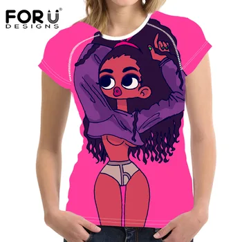 

T Shirt Women African Black Girls Art 3D Print Tshirt Tee Shirt Short Sleeve O Neck Tops Female T-Shirt Femme Camiseta Mujer