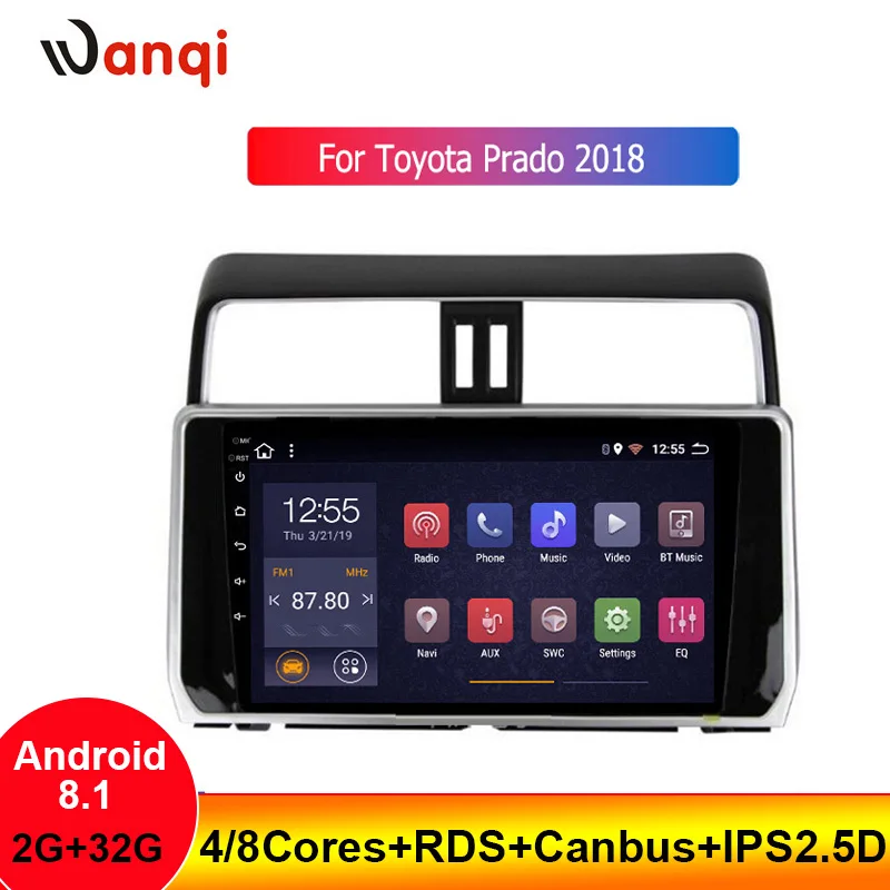 2.5D 10 2 дюймов Восьмиядерный 2G + 32Gb Автомобильный dvd-плеер на основе Android для Toyota Land