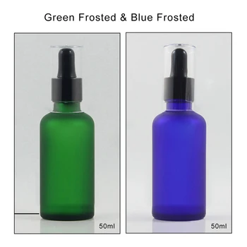 

50ml Blue/Green Frosted Oil Essential Perfume Glass Dropper Bottle Plastic Dropper Bottle Cover