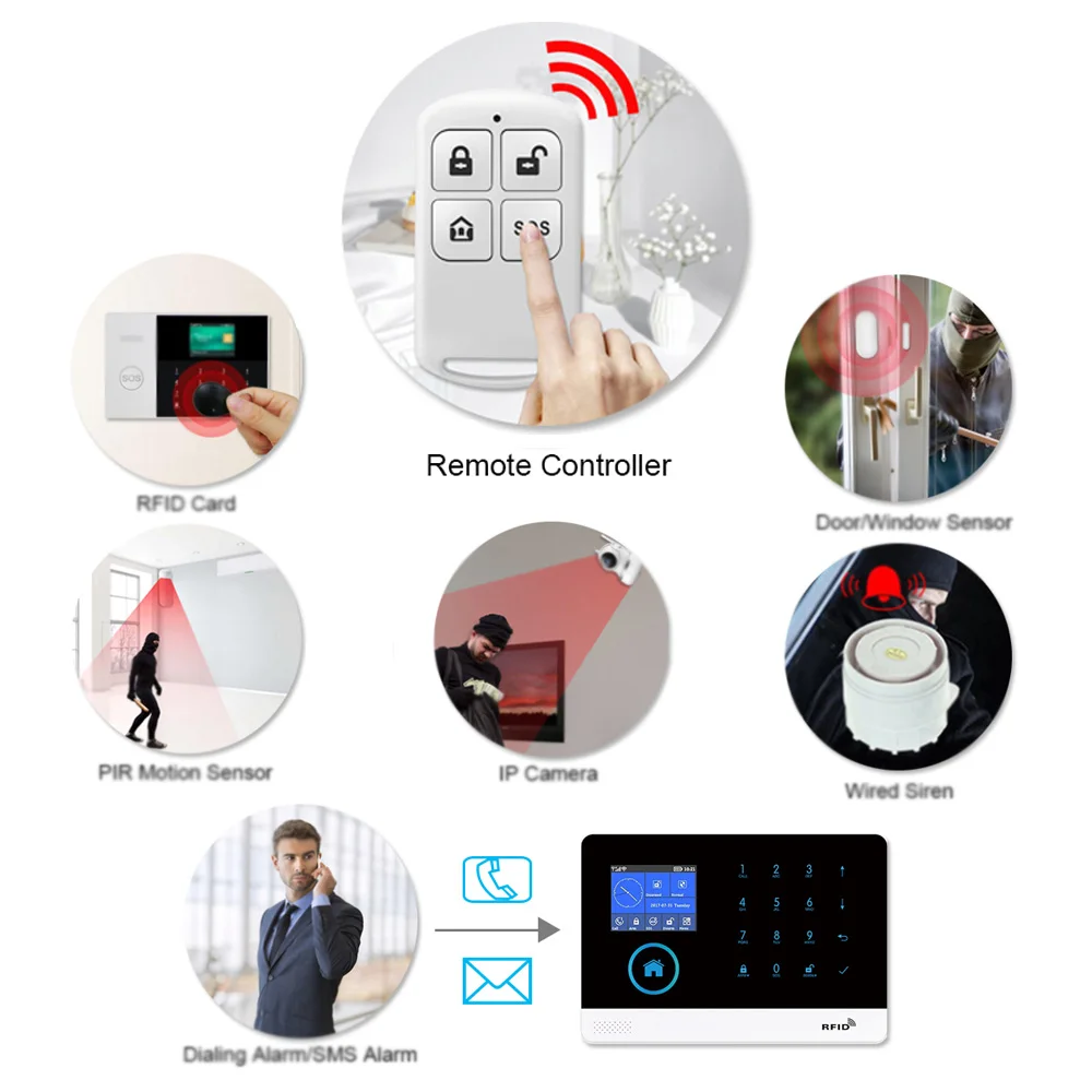 Remote Control HIVA PF-50 Wireless 433MHz Remote Controller Arm & Disarm Detector for Home Burglar Alarm System Security PG-103 105 106 107 150