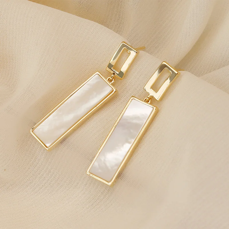 Stud-Earrings Jewelry-Making Acrylic Rectangle Personality Women Fashion Geometric Temperament