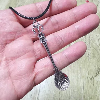 

Vintage Fashion Handmade Necklaces Women Jewelry Gift Silver Color Big Spoon Pendant Necklace Charms Choker Collares Accessories