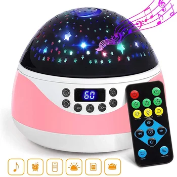 

Music Projection Lamp Baby Night Light with Timer Rotating Stars Night Light Projector for Kids Sleeps Helper Gift LB88
