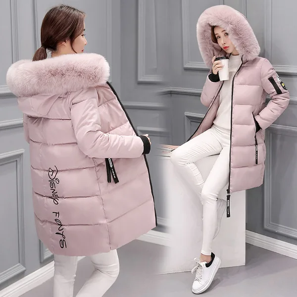 

Photo Shoot 1325 # Winter New Style down Jacket Women's Medium-length Thick Korean-style Slim Fit Fur Collar Hooded Cotton-padde