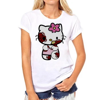 

hello kitty women cat summer fashion grunge cartoon shirt Korean clothing T-shirt women aesthetic clothes tshirt woman