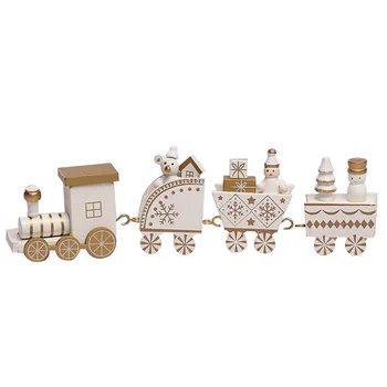 

Wooden Christmas Train Ornament Christmas Decoration For Home Santa Claus Gift Toy Crafts Table Deco J99Store