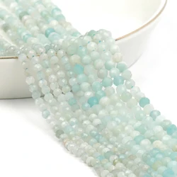 Natural Blue Sandstone Faceted Mineral Beads for DIY Jewelry and Gifts, 15'' Strand (Amazonite)