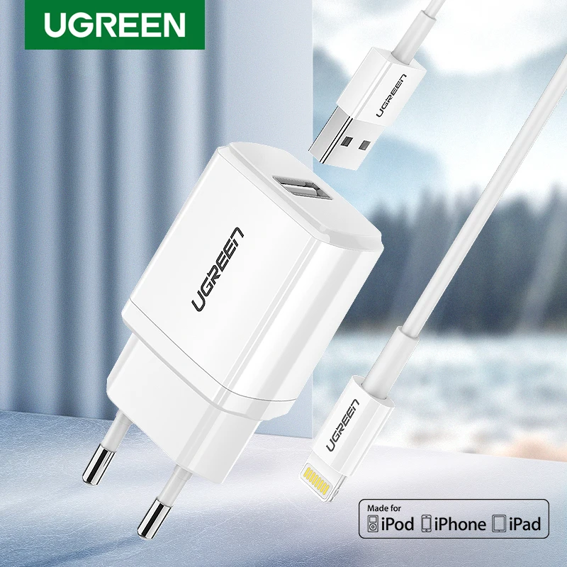 Зарядное устройство USB Ugreen 5 В 2 1 А MFi кабель для iPhone Xs Max XR быстрое зарядное X 8 7