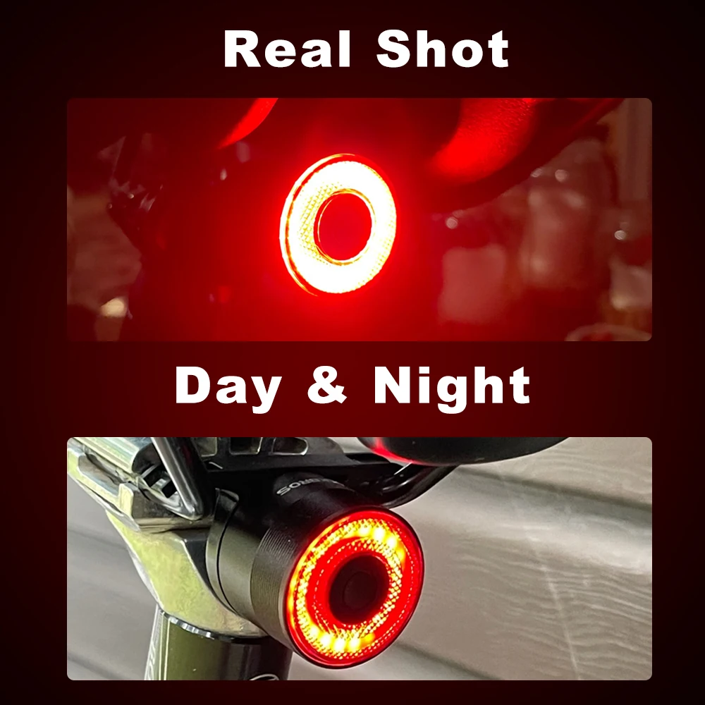 MEROCA Rear Light Bicycle Smart Sensor Brake Tail Light Rechargeable Lamp Taillight MTB Bicycle lantern Cycling Bike Accessories