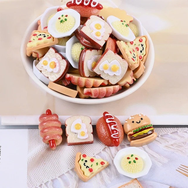 12 DIY Miniaturas de Comidas para Barbie Fácil de Fazer Pizza, Sorvete,  Caneca, Fritas Barbie 