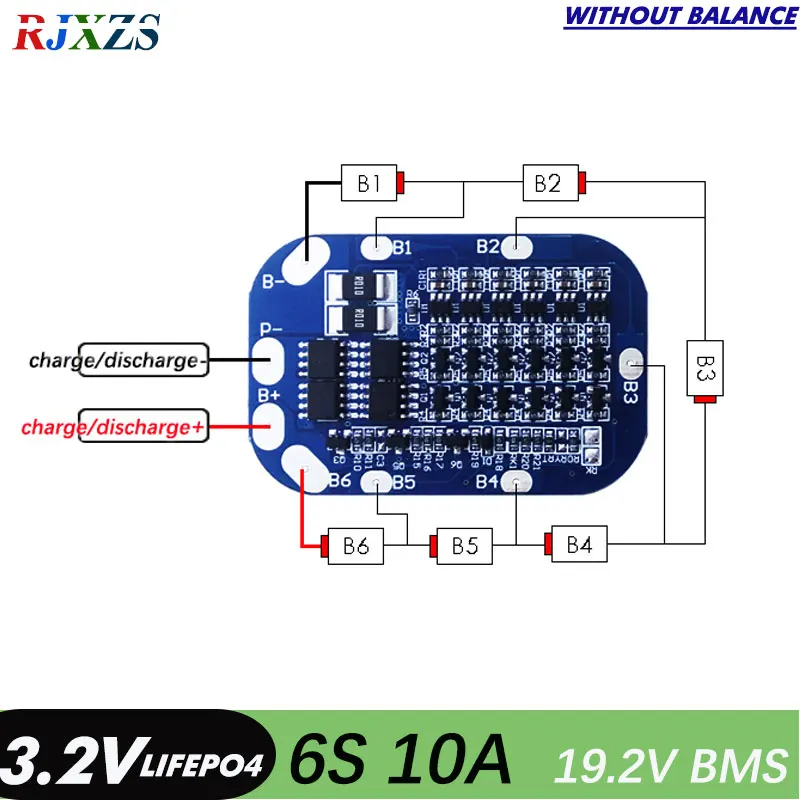 6S 10A lifepo4 18 в 26650 18650 BMS PCM 6s Защитная плата батареи bms pcm для аккумуляторной