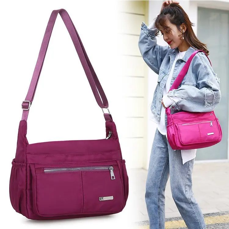 

Women's One-Shoulder Oblique Bag Fashion Nylon Shoulder Bag WOMEN'S Bag Canvas Large Bag Simple Oxford Cloth Bag Diaper Bag Wome