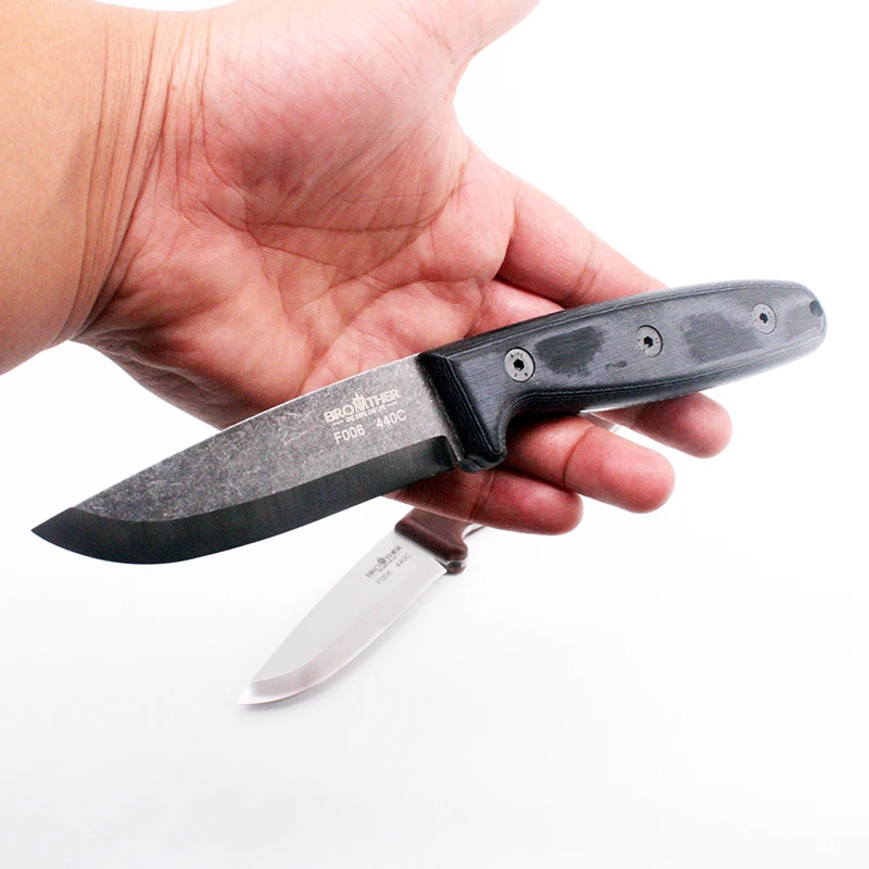 [BROTHER F006] 60HRC 440C Лезвие Нож с фиксированным лезвием Scandi Bushcraft ножи прямой тактический охотничий кемпинг EDC инструмент