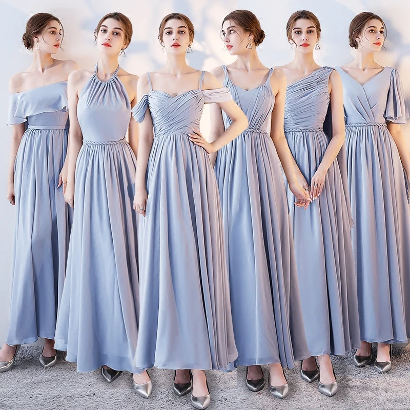 Bridesmaids Dresses Illusion Short Luxury Blue Strapless Floor-Length Lace Tulle Off The Shoulder Women Wedding Party Gown E100 Bridesmaids Dresses Illusion Short Luxury Blue Strapless Floor-Length Lace Tulle Off The Shoulder Women Wedding Party Gown E100