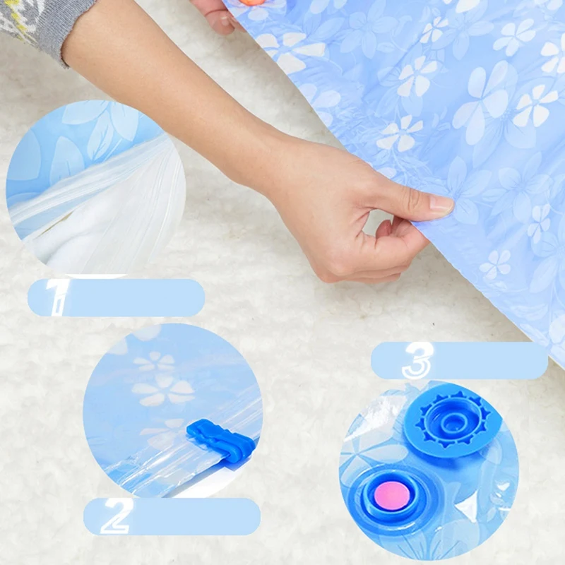 8 Pcs Vacuum Bag for Clothes Large Compressed Storage Bag Saving Space Seal Bags Wardrobe Closet Home for Organizer