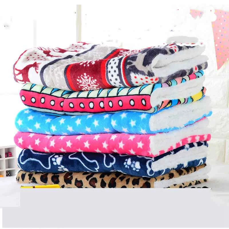 Mattress For Dogs Warm Blanket Small Pet House Cat Couches Winter Bed Mat Paw Print Puppy | Дом и сад