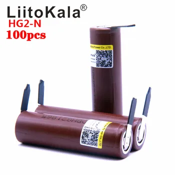

100pcs LiitoKala HG2 18650 3000mah High power discharge Rechargeable battery power high discharge,30A large current+DIY nicke