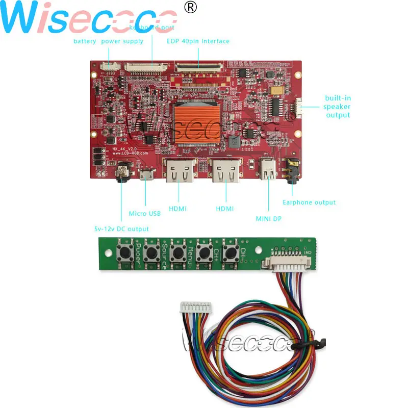Controller Wisecoco 15," 3840(RGB) ×2160 UHD 4K ips TFT ЖК-дисплей тонкая панель eDP 40 контактов 2 HDMI DP контроллер драйвер платы для компьютера - Цвет: Controller