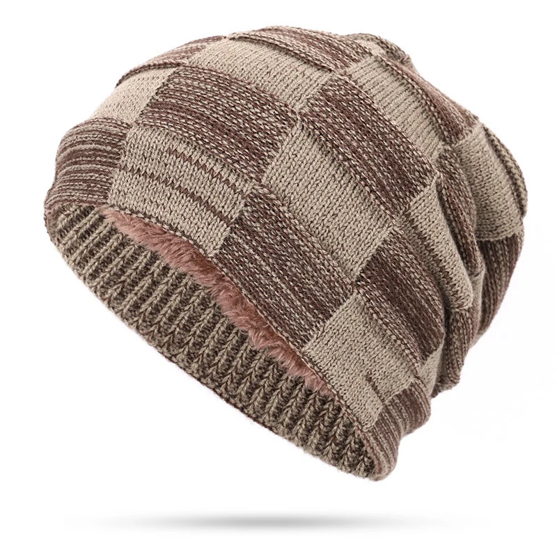 Комплект из 2 предметов, зимняя шапочка-шарф, теплая вязаная шапка, толстая флисовая подкладка, зимняя шапка с черепом и шарф для мужчин и женщин