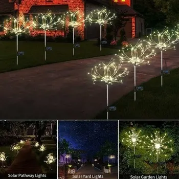 

New Outdoor Garden Decoration Waterproof Dandelion Lamp String Lawn Lamp Solar Plug In Copper Wire Lamp Fireworks Lamp Christmas