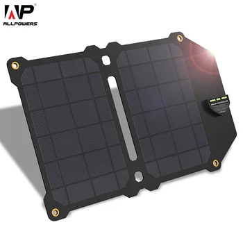 

ALLPOWERS 14W Solar Charger 5v 2.4A Dual USB Solar Panel Power Charger Foldable Power Bank for Smartphones