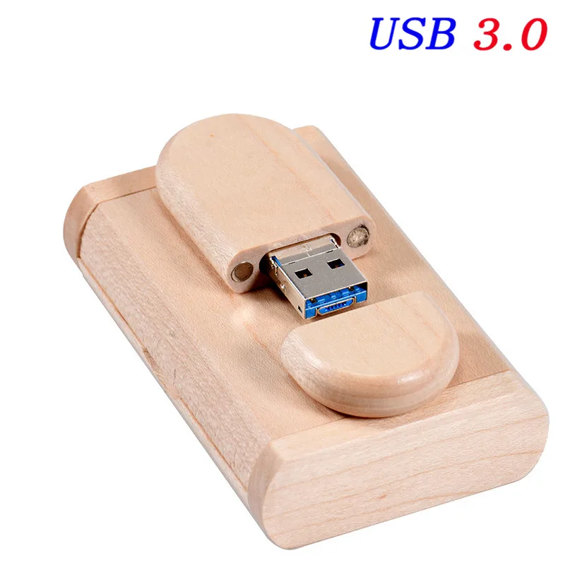 Корабль деревянный 2-в-1 сменный интерфейс USB 3,0 PC и Android, usb флеш-накопитель 4Гб до 128 GB, изготовленный на заказ журнал - Color: Maple With Box