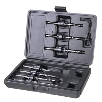 

8PC Tapered Drill Countersink Bit Screw Set Wood Pilot Hole Woodworking Press Set Reamer Screw Tool Kit